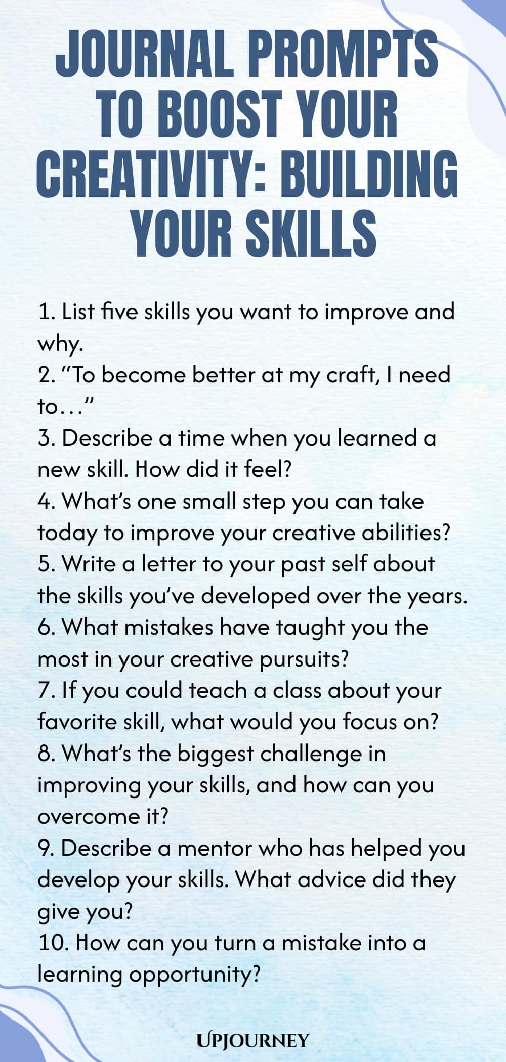 Journal Prompts to Boost Your Creativity: Building Your Skills