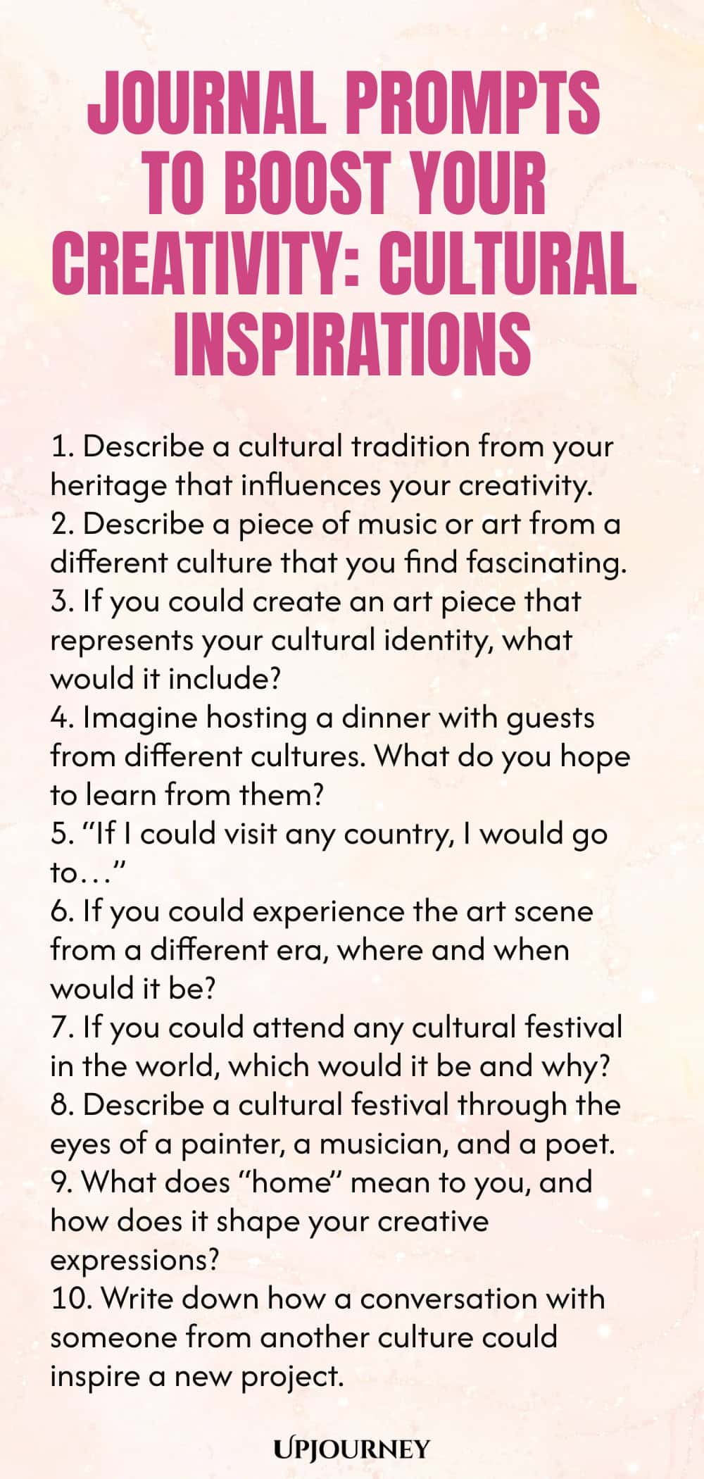 Journal Prompts to Boost Your Creativity: Cultural Inspirations