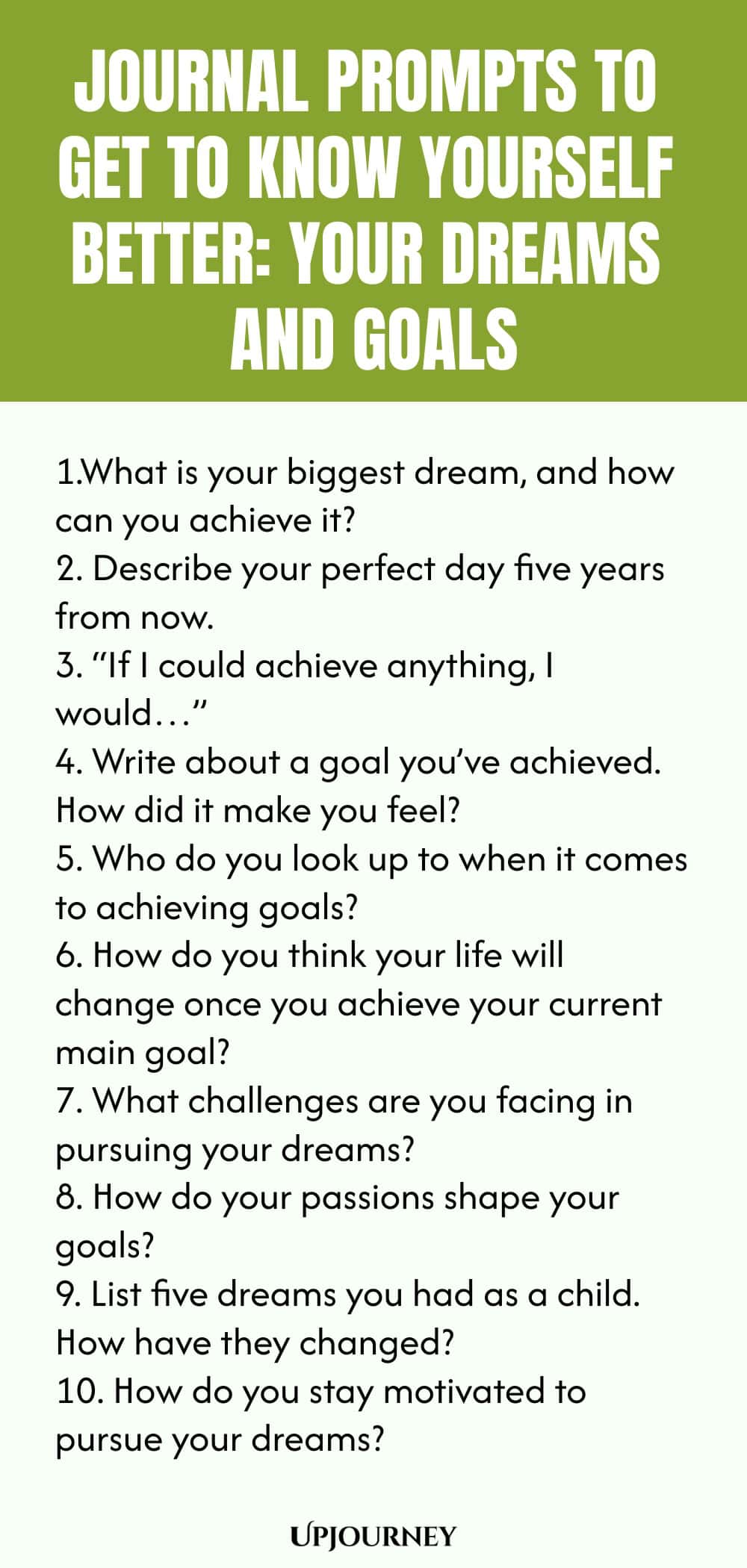 Journal Prompts to Get to Know Yourself Better: Your Dreams and Goals