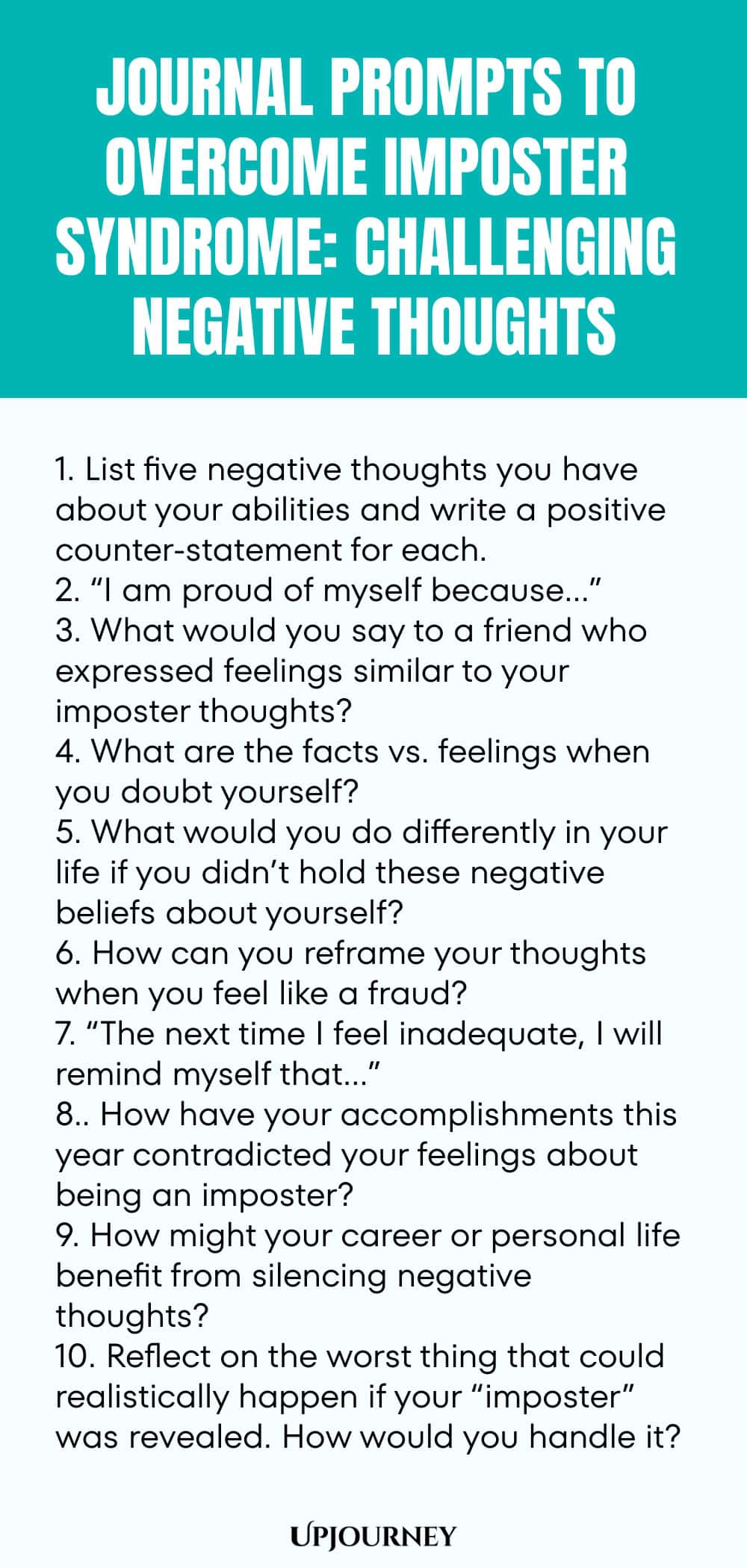Journal Prompts to Overcome Imposter Syndrome: Challenging Negative Thoughts
