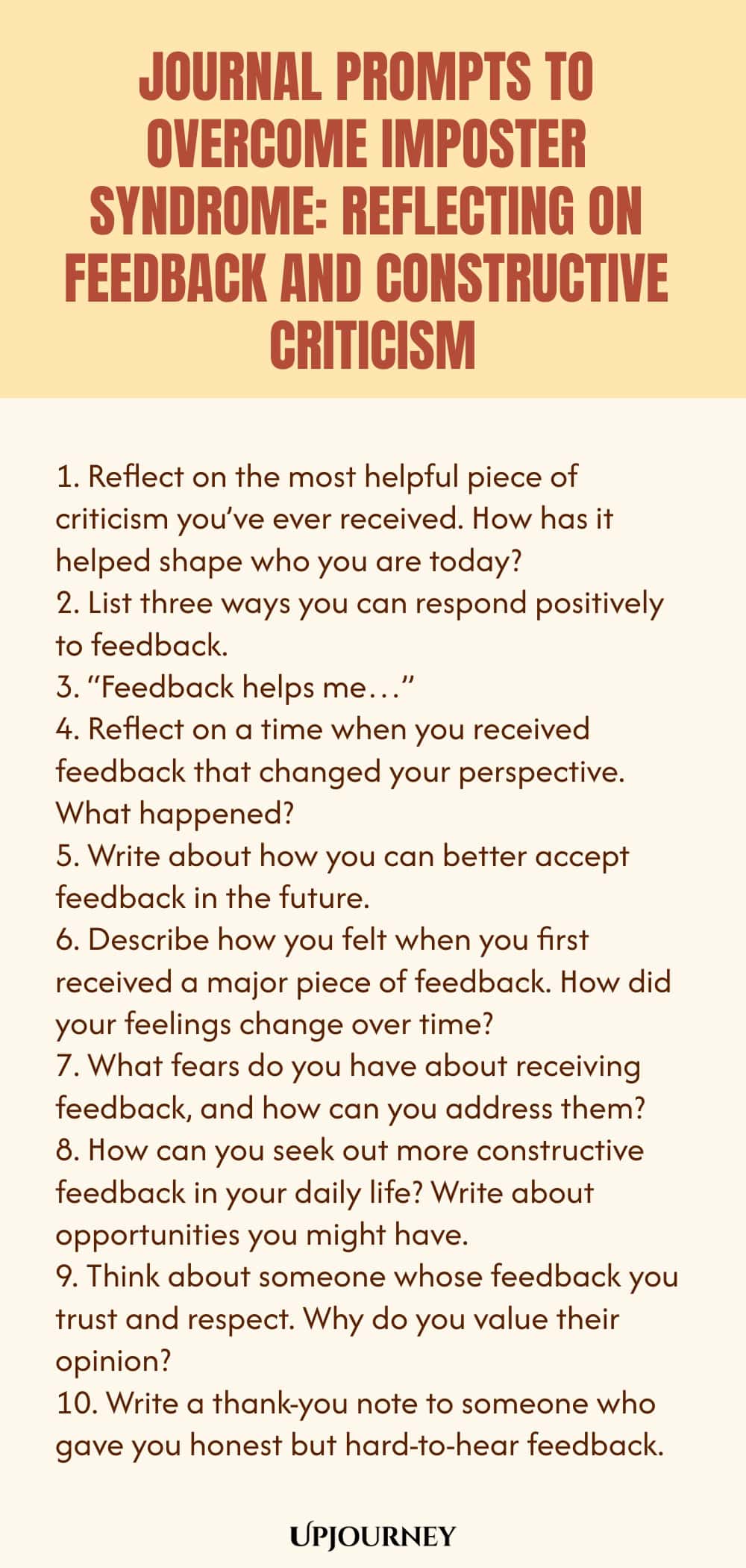 Journal Prompts to Overcome Imposter Syndrome: Reflecting on Feedback and Constructive Criticism