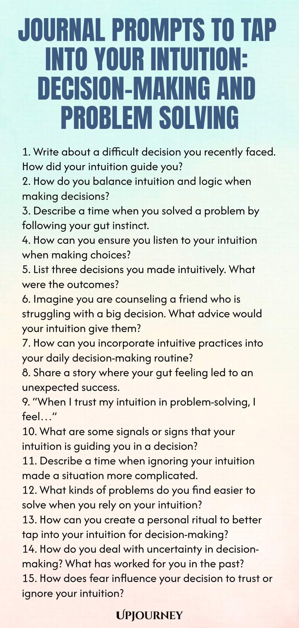 Journal Prompts to Tap Into Your Intuition: Decision-Making and Problem Solving