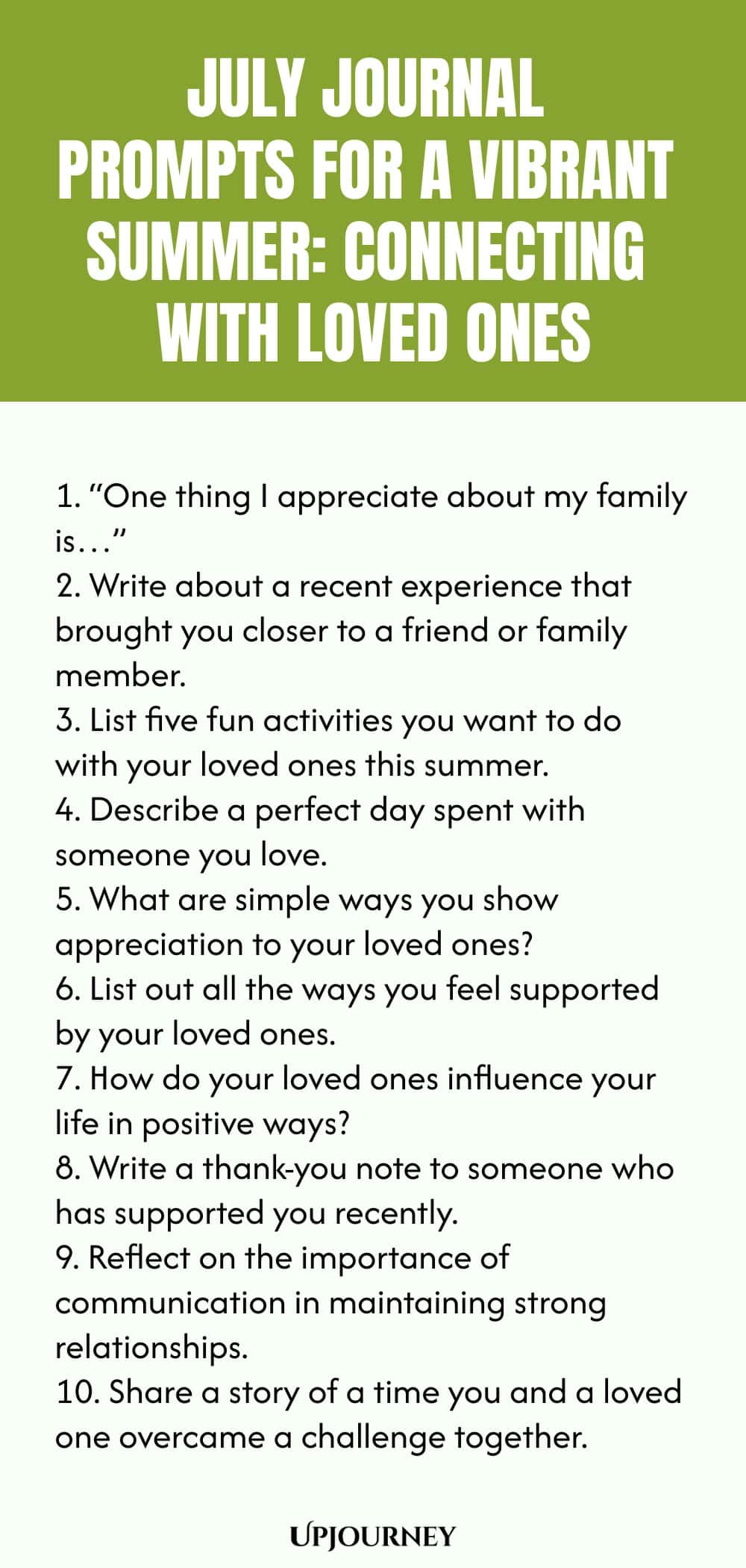 July Journal Prompts for a Vibrant Summer: Connecting with Loved Ones