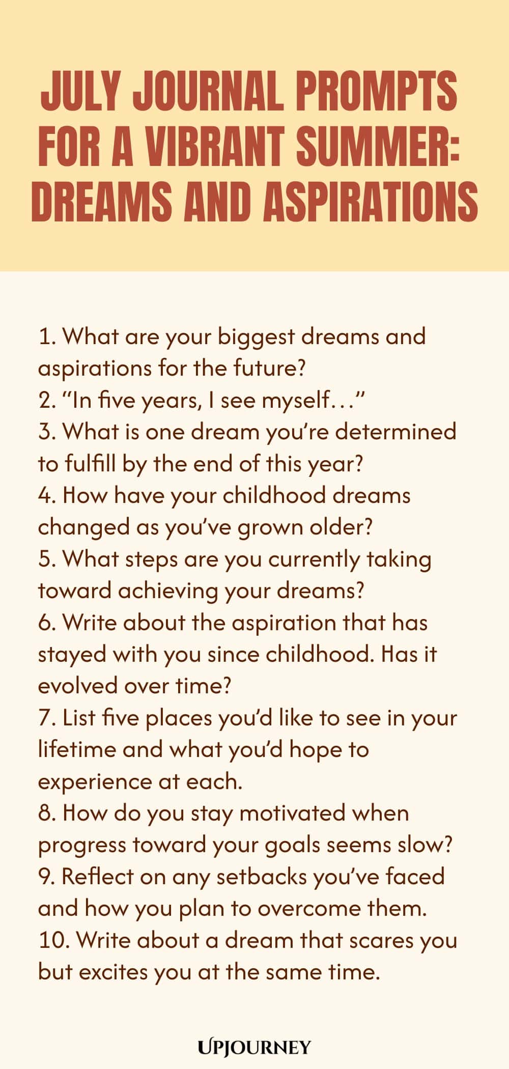July Journal Prompts for a Vibrant Summer: Dreams and Aspirations
