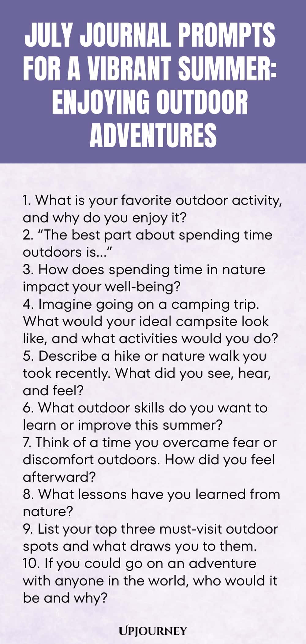 July Journal Prompts for a Vibrant Summer: Enjoying Outdoor Adventures