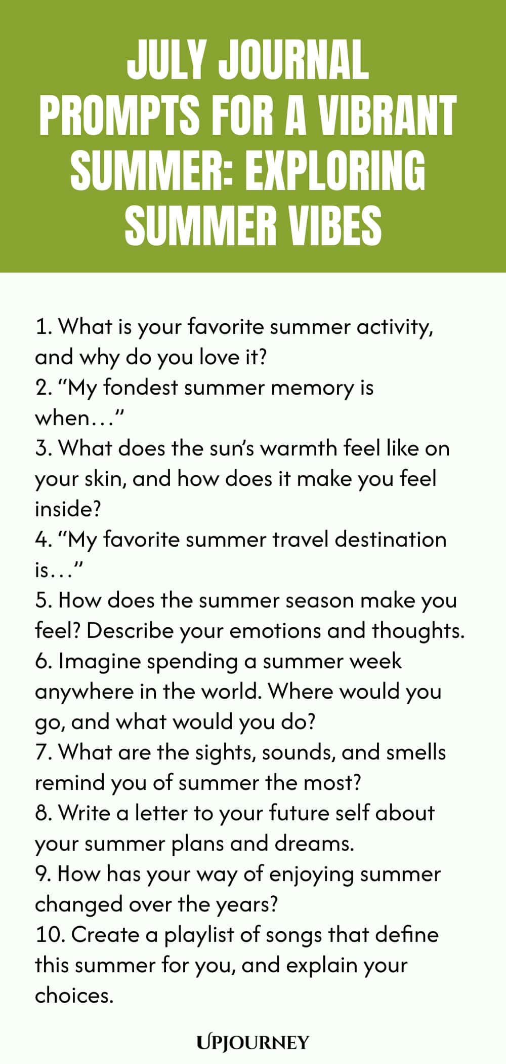 July Journal Prompts for a Vibrant Summer: Exploring Summer Vibes