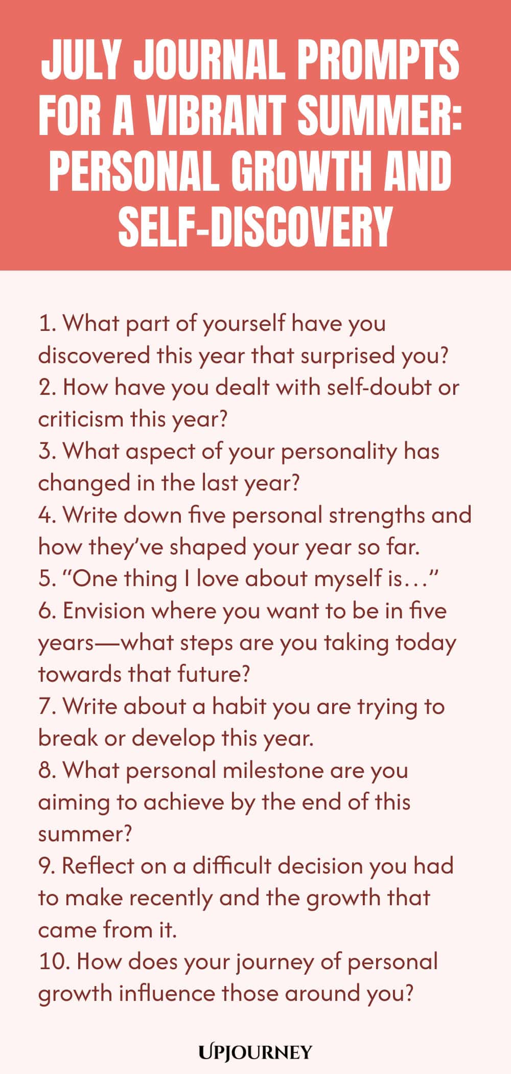 July Journal Prompts for a Vibrant Summer: Personal Growth and Self-Discovery