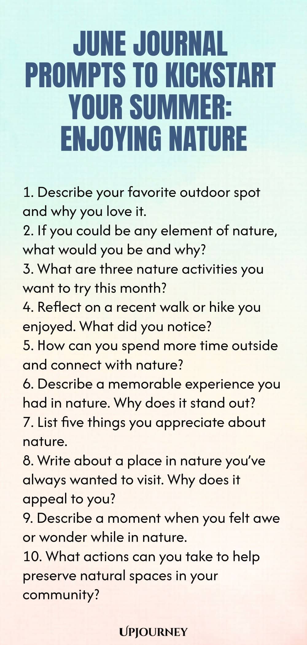 June Journal Prompts to Kickstart Your Summer: Enjoying Nature