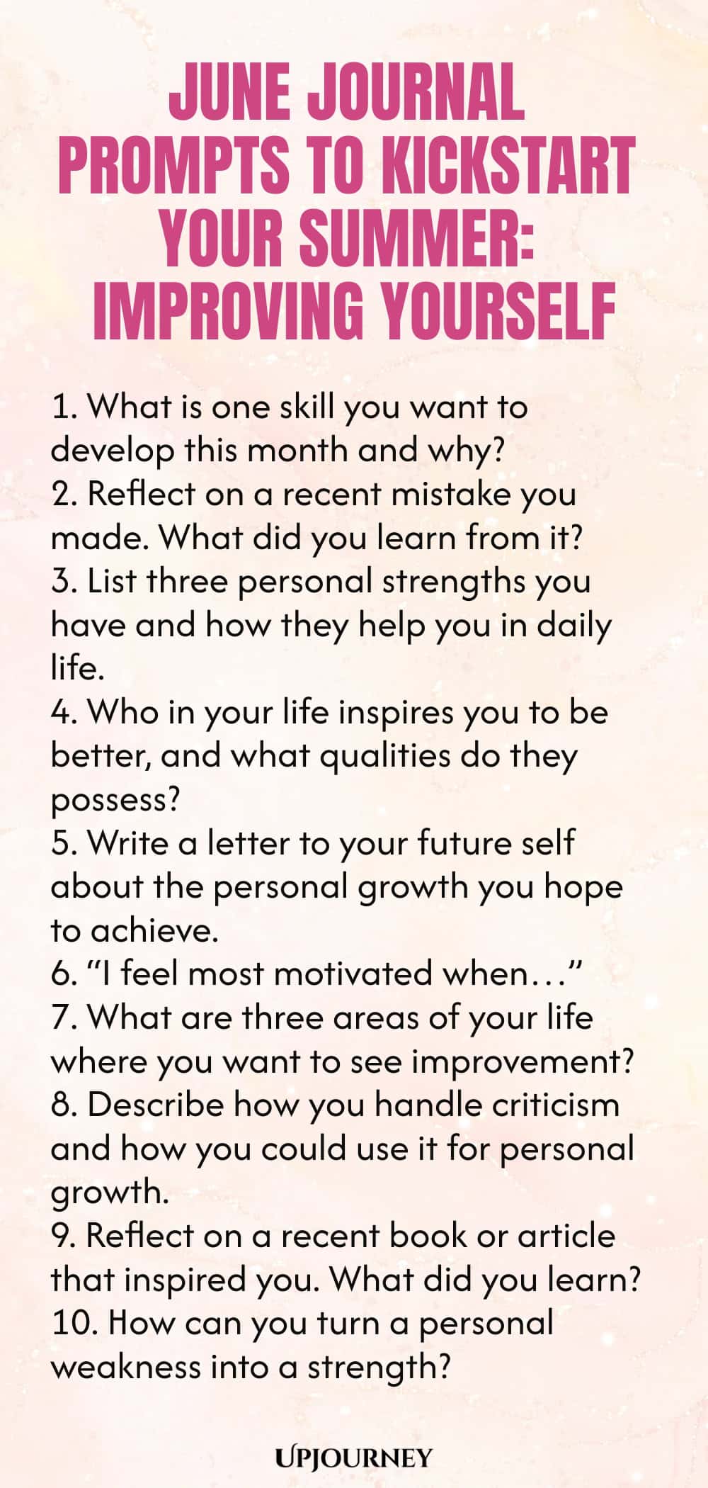June Journal Prompts to Kickstart Your Summer: Improving Yourself