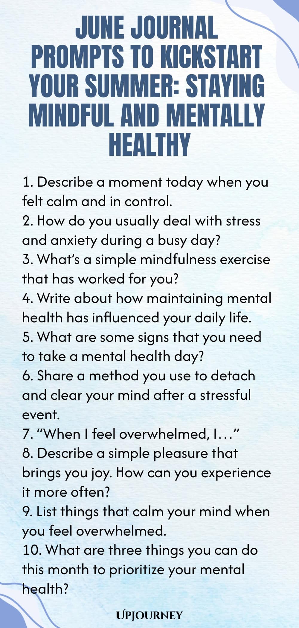 June Journal Prompts to Kickstart Your Summer: Staying Mindful and Mentally Healthy