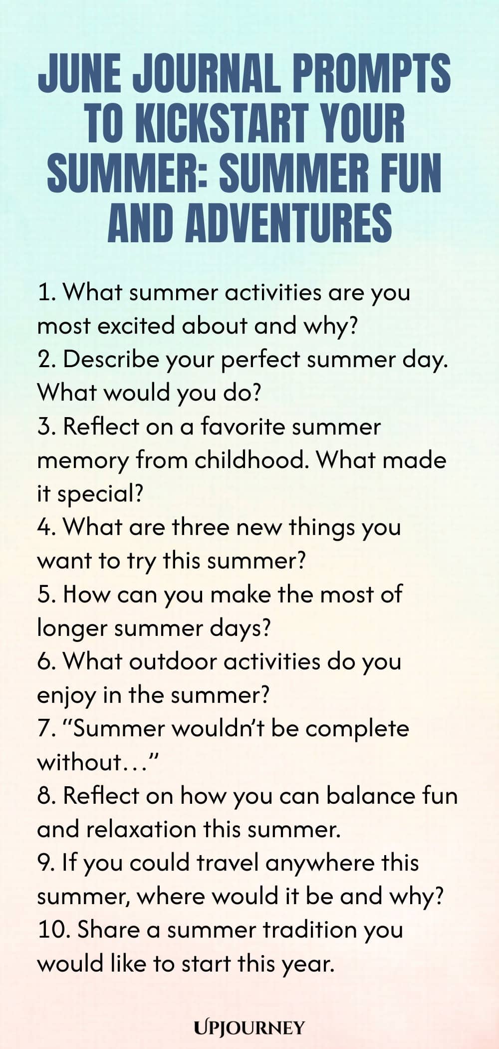 June Journal Prompts to Kickstart Your Summer: Summer Fun and Adventures