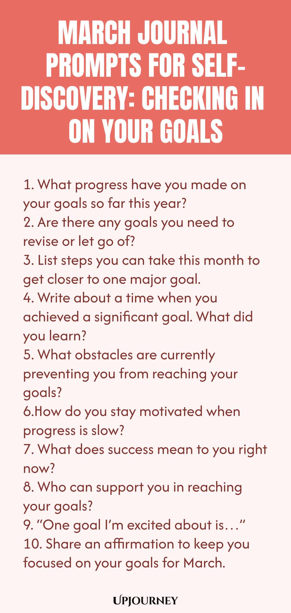 March Journal Prompts for Self-Discovery: Checking in on Your Goals