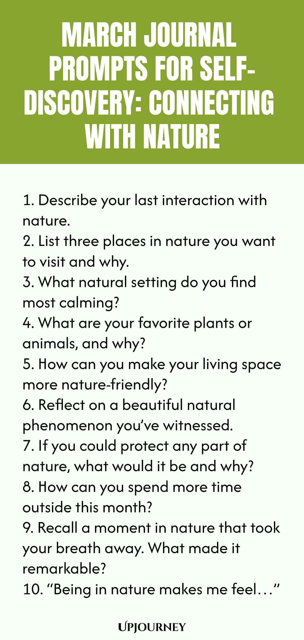 March Journal Prompts for Self-Discovery: Connecting with Nature