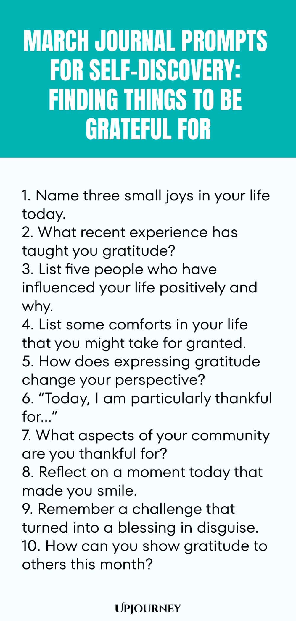 March Journal Prompts for Self-Discovery: Finding Things to Be Grateful For