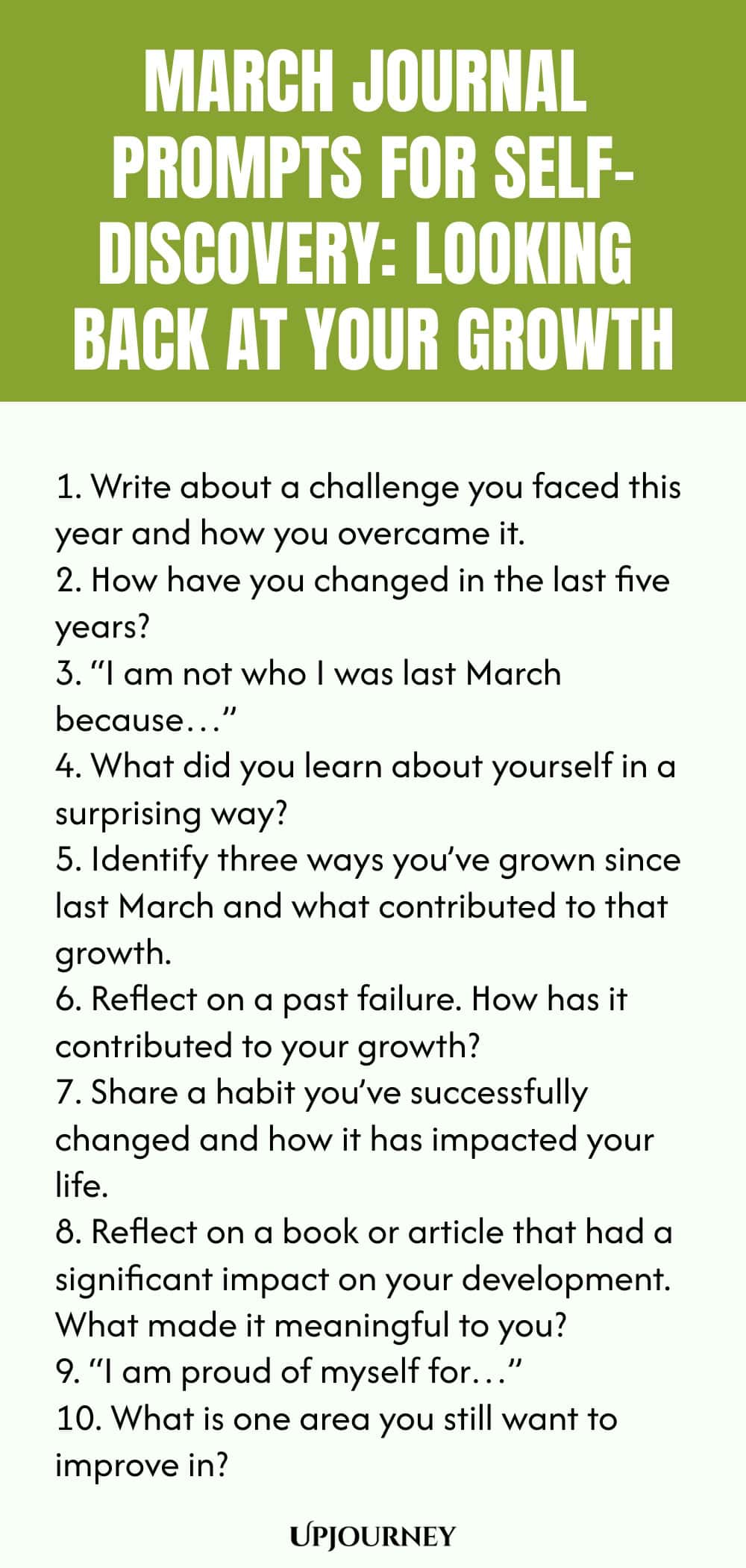 March Journal Prompts for Self-Discovery: Looking Back at Your Growth