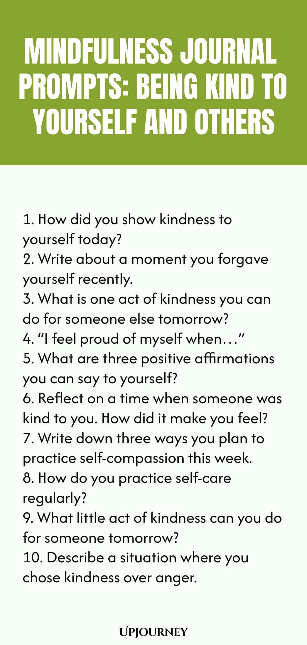 Mindfulness Journal Prompts: Being Kind to Yourself and Others