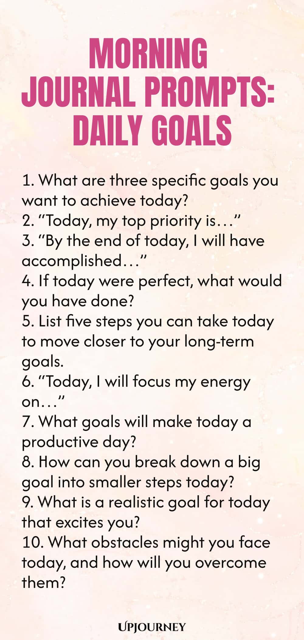 Morning Journal Prompts: Daily Goals