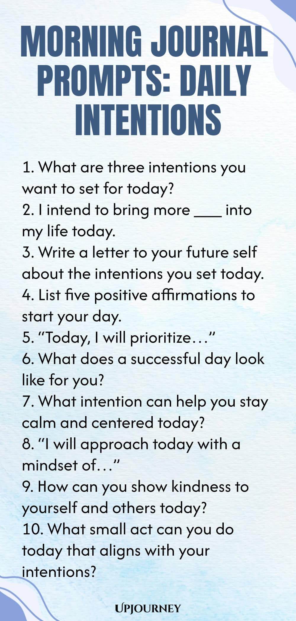 Morning Journal Prompts: Daily Intentions