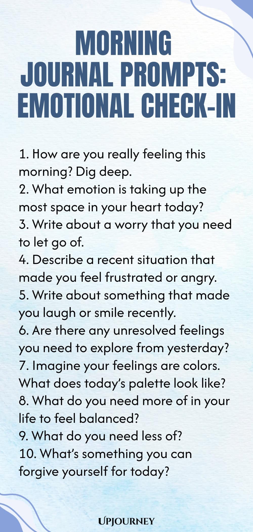 Morning Journal Prompts: Emotional Check-In