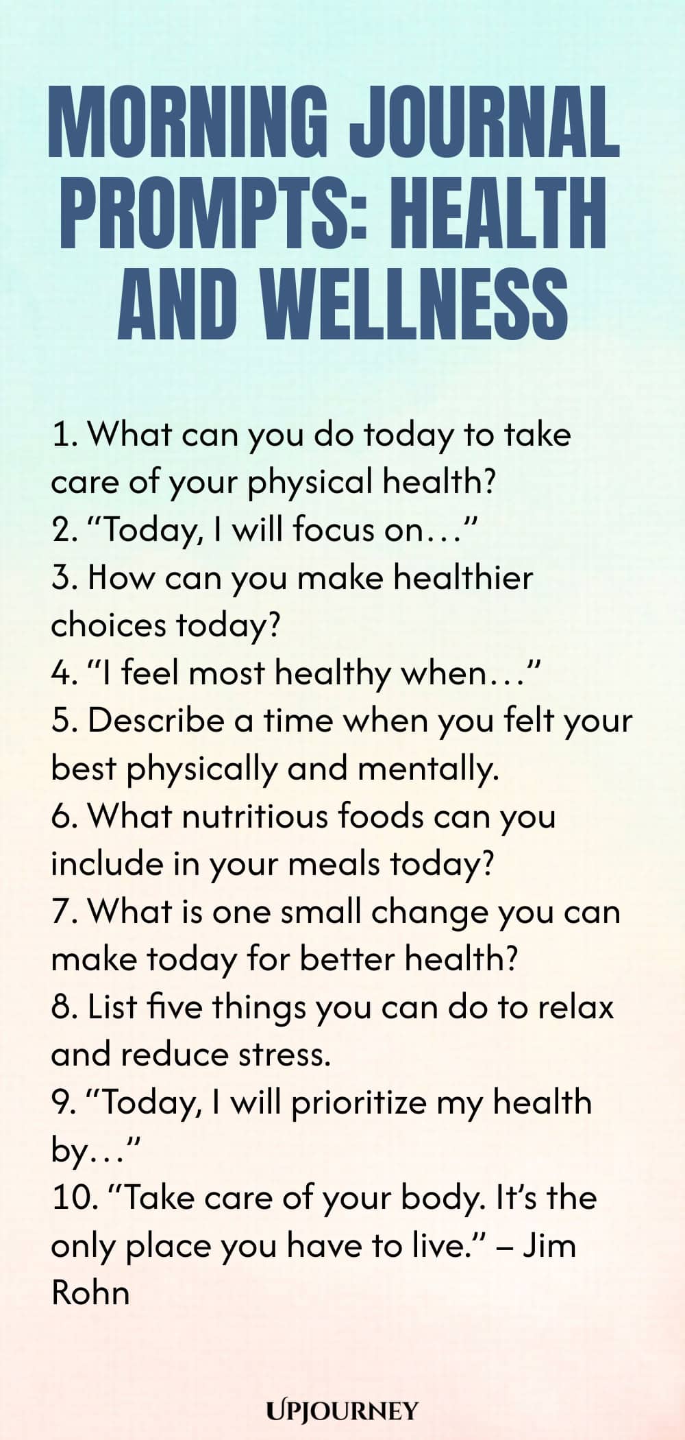 Morning Journal Prompts: Health and Wellness