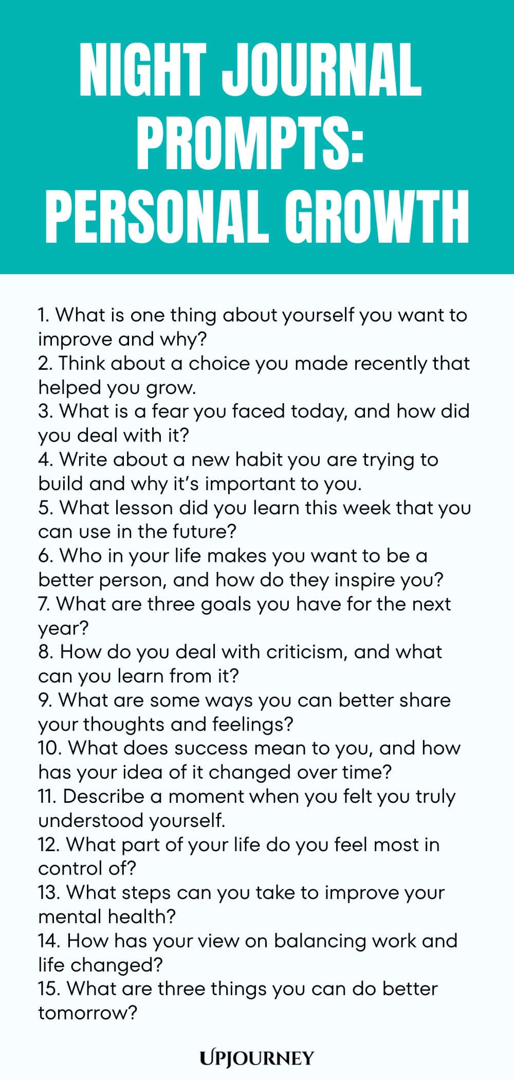 Night Journal Prompts: Personal Growth
