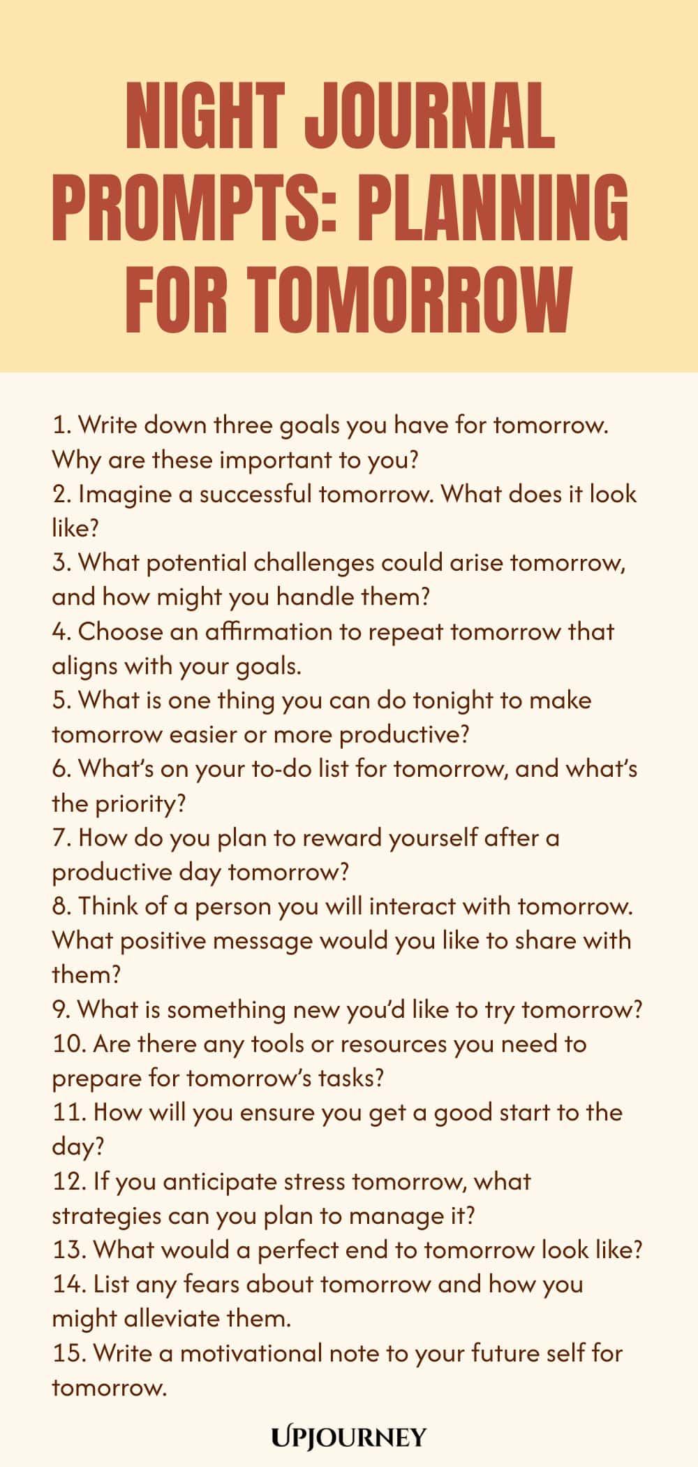 Night Journal Prompts: Planning for Tomorrow