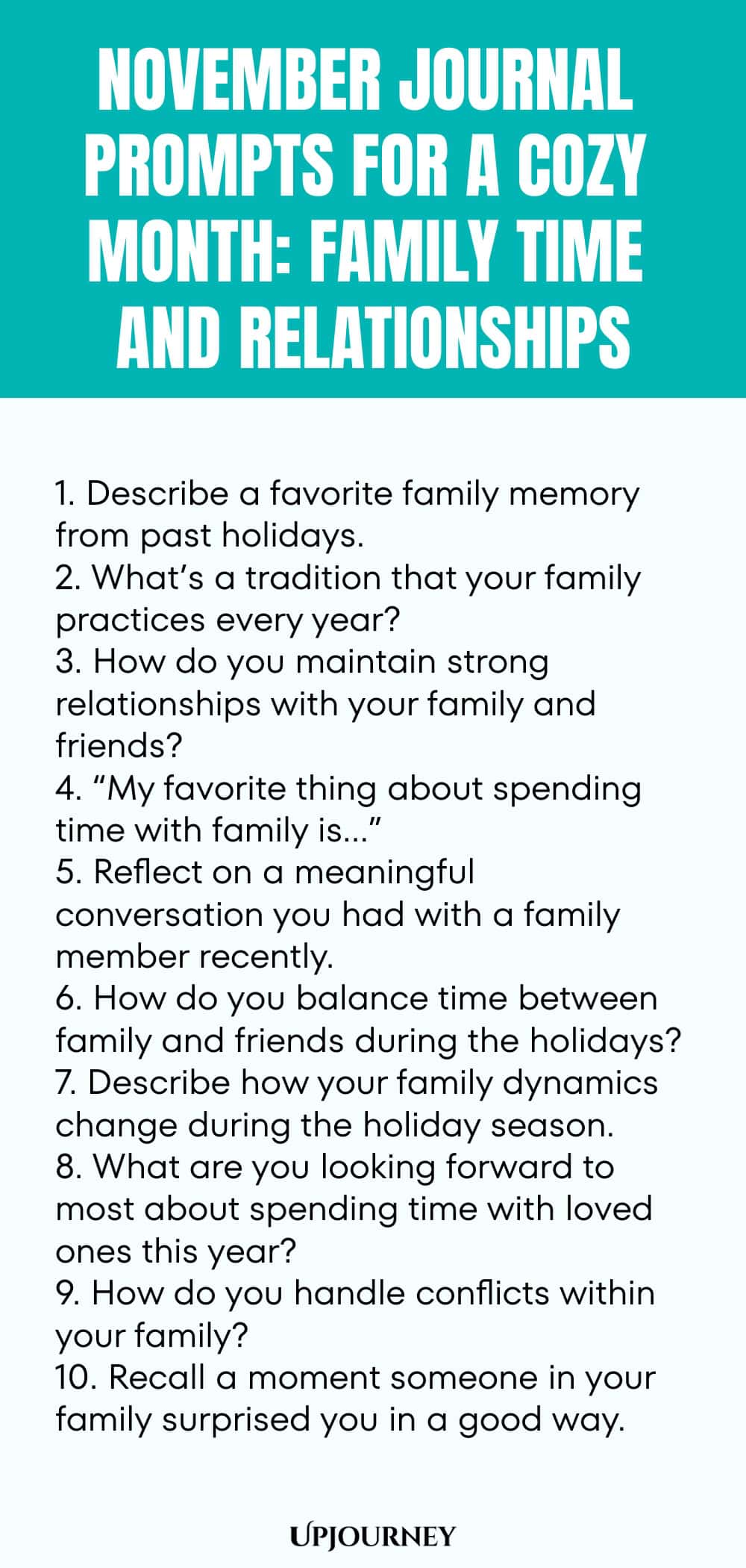 November Journal Prompts for a Cozy Month: Family Time and Relationships