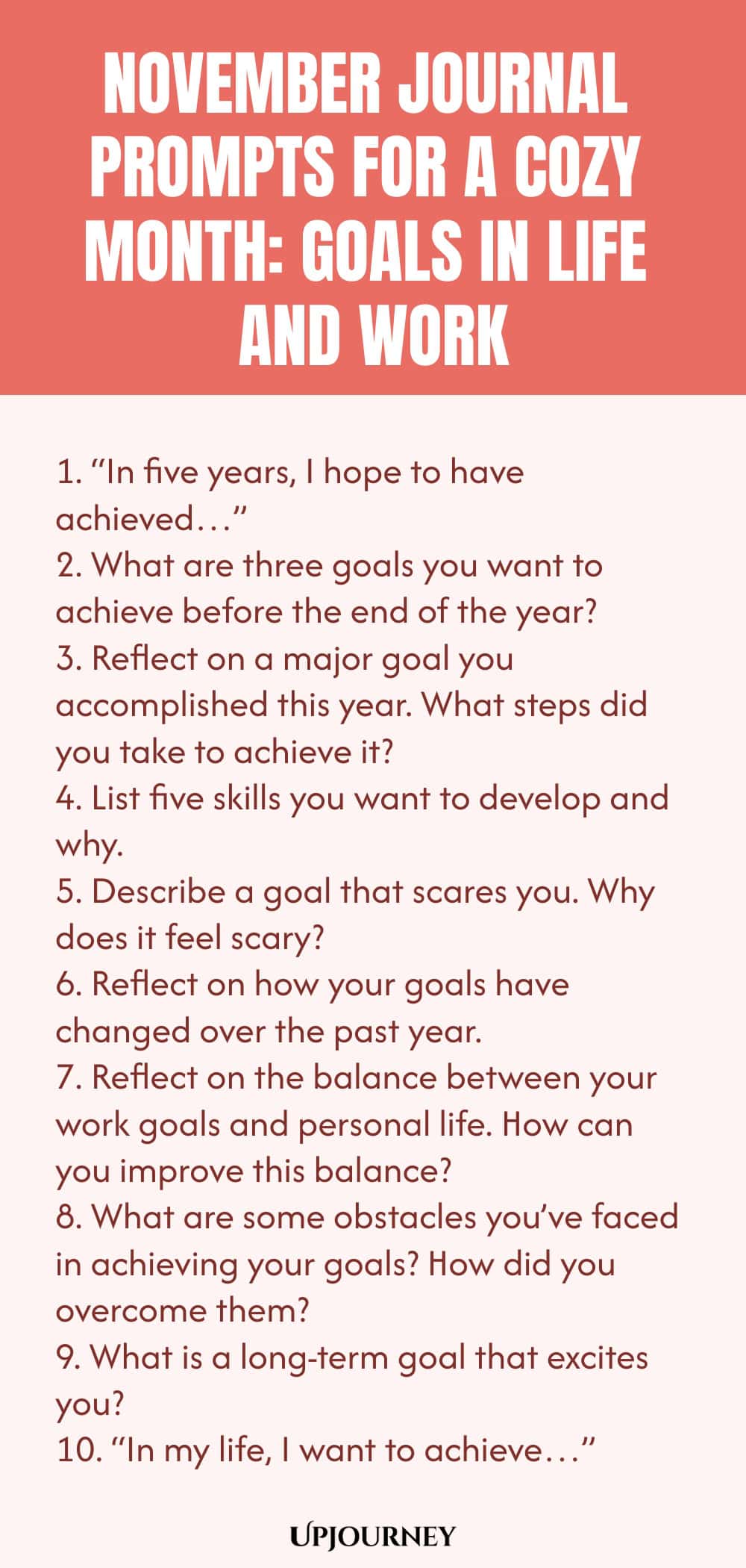 November Journal Prompts for a Cozy Month: Goals in Life and Work