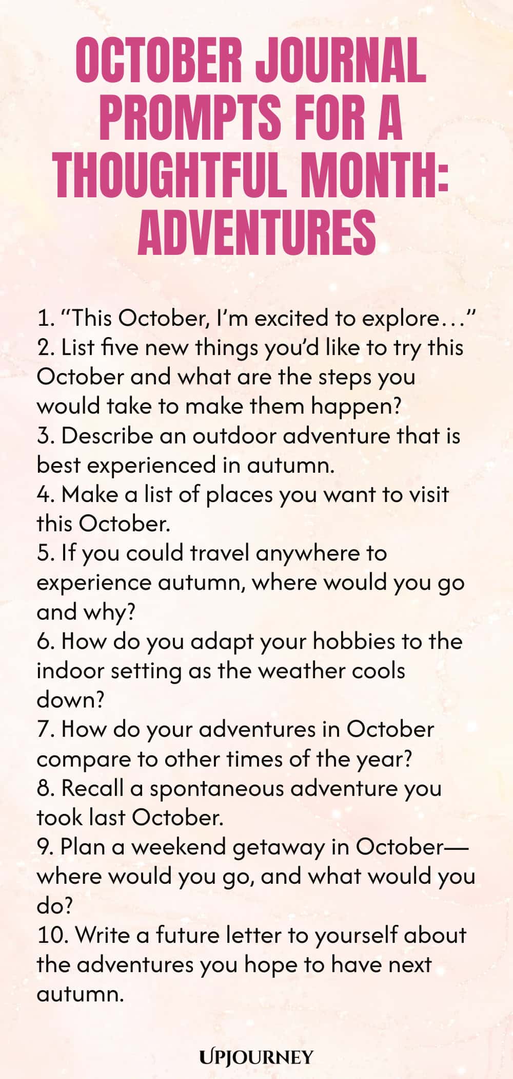 October Journal Prompts for a Thoughtful Month: Adventures