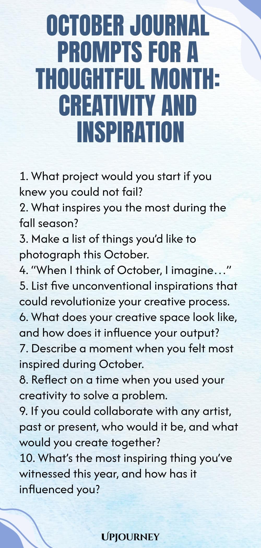 October Journal Prompts for a Thoughtful Month: Creativity and Inspiration
