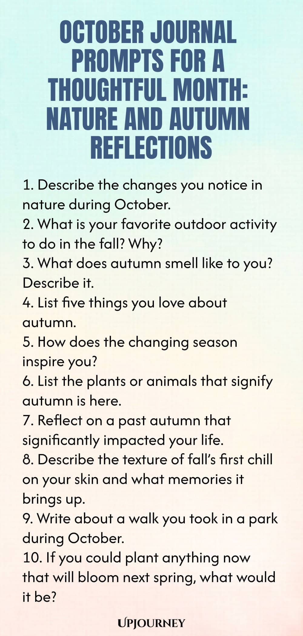 October Journal Prompts for a Thoughtful Month: Nature and Autumn Reflections
