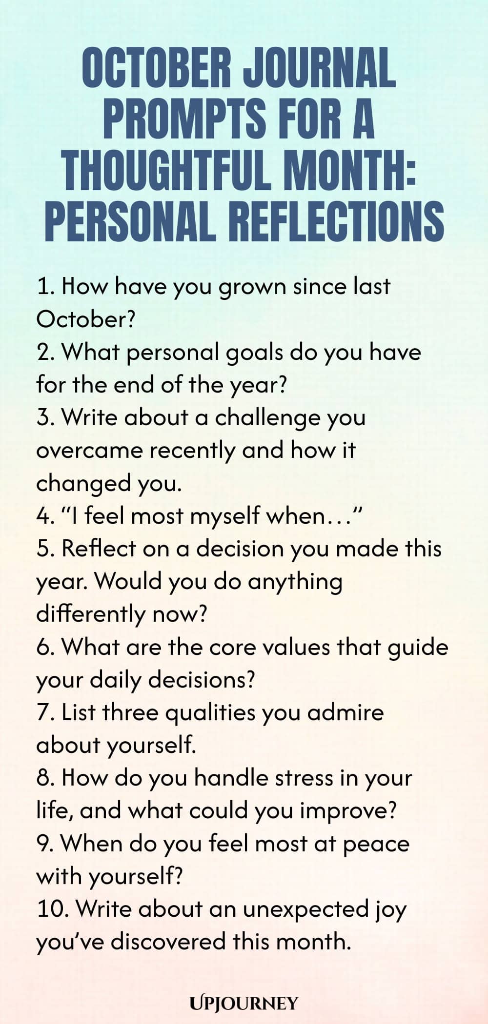 October Journal Prompts for a Thoughtful Month: Personal Reflections