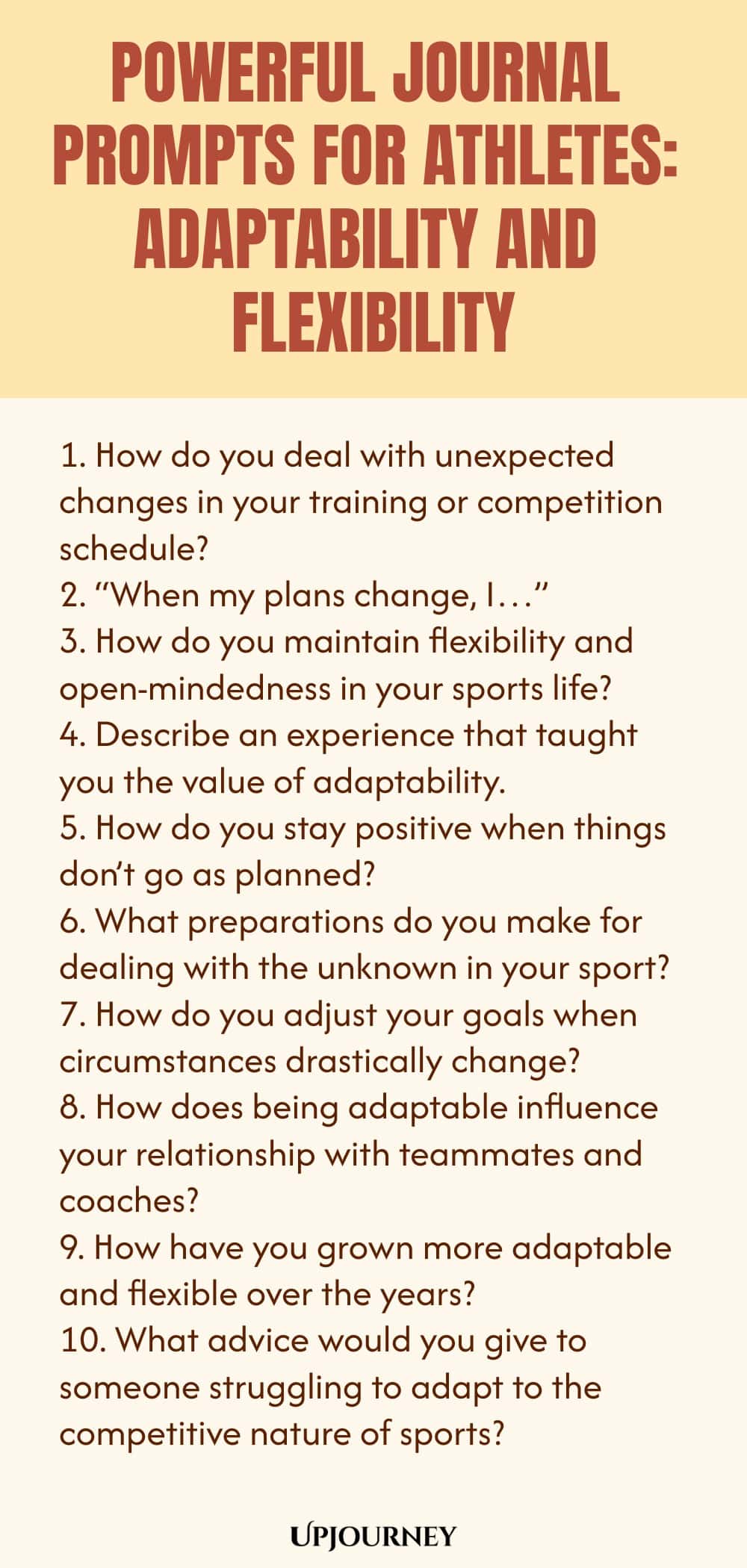 Powerful Journal Prompts for Athletes: Adaptability and Flexibility