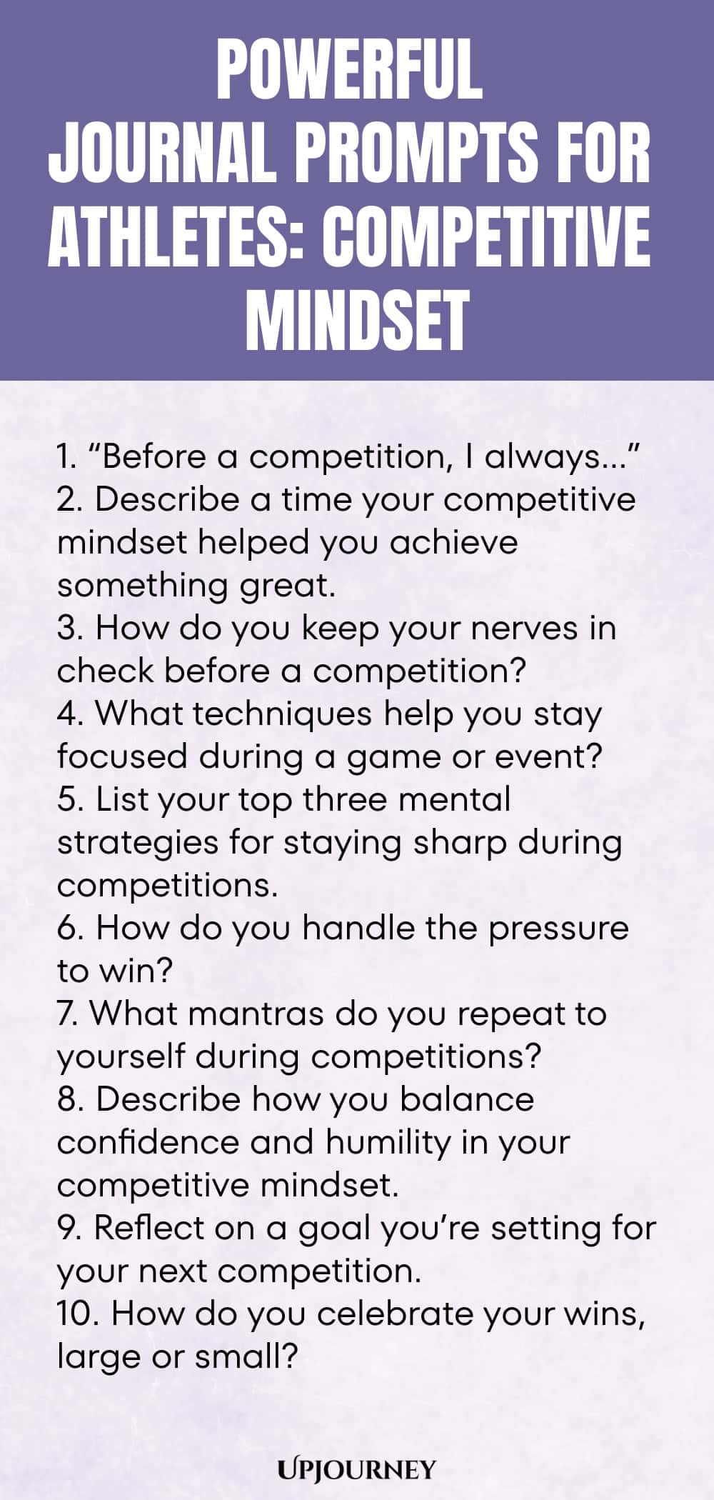Powerful Journal Prompts for Athletes: Competitive Mindset