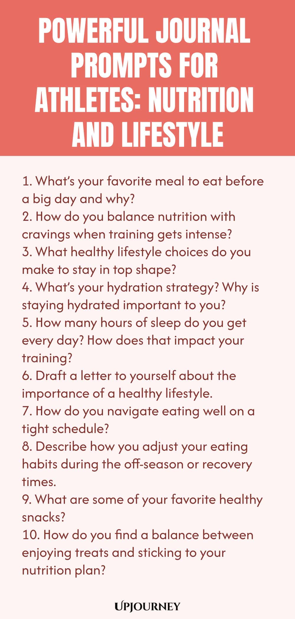 Powerful Journal Prompts for Athletes: Nutrition and Lifestyle