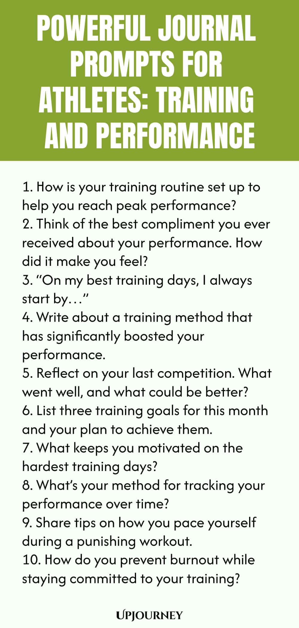 Powerful Journal Prompts for Athletes: Training and Performance