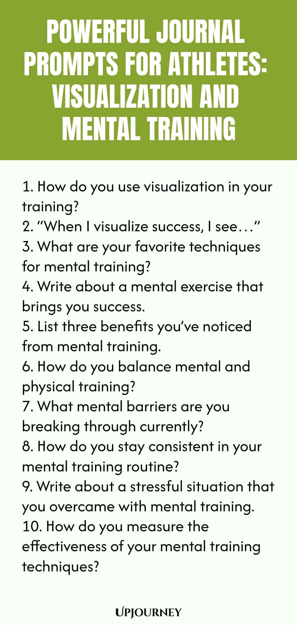 Powerful Journal Prompts for Athletes: Visualization and Mental Training