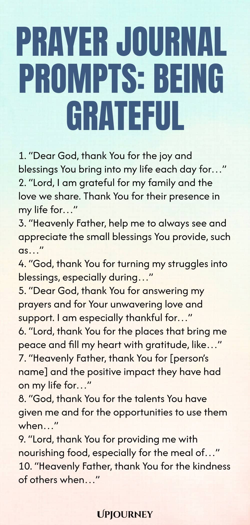 Prayer Journal Prompts: Being Grateful