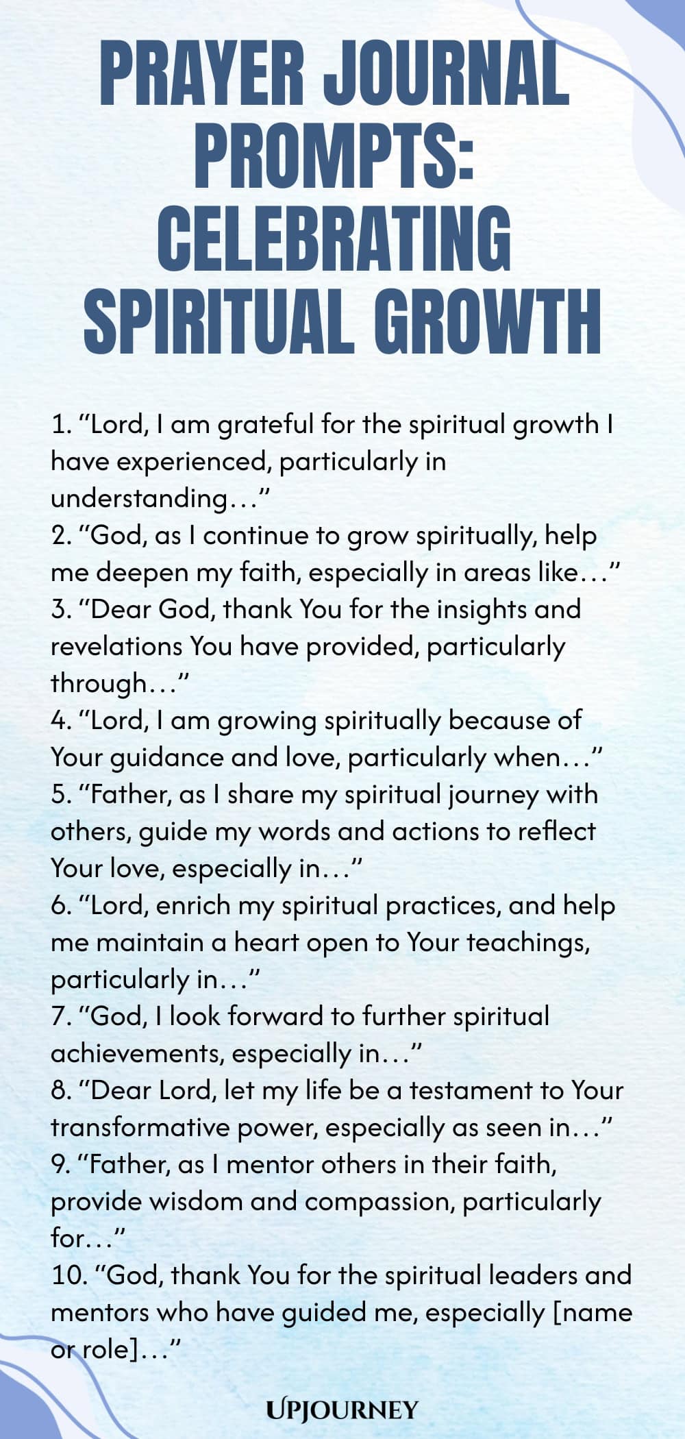 Prayer Journal Prompts: Celebrating Spiritual Growth