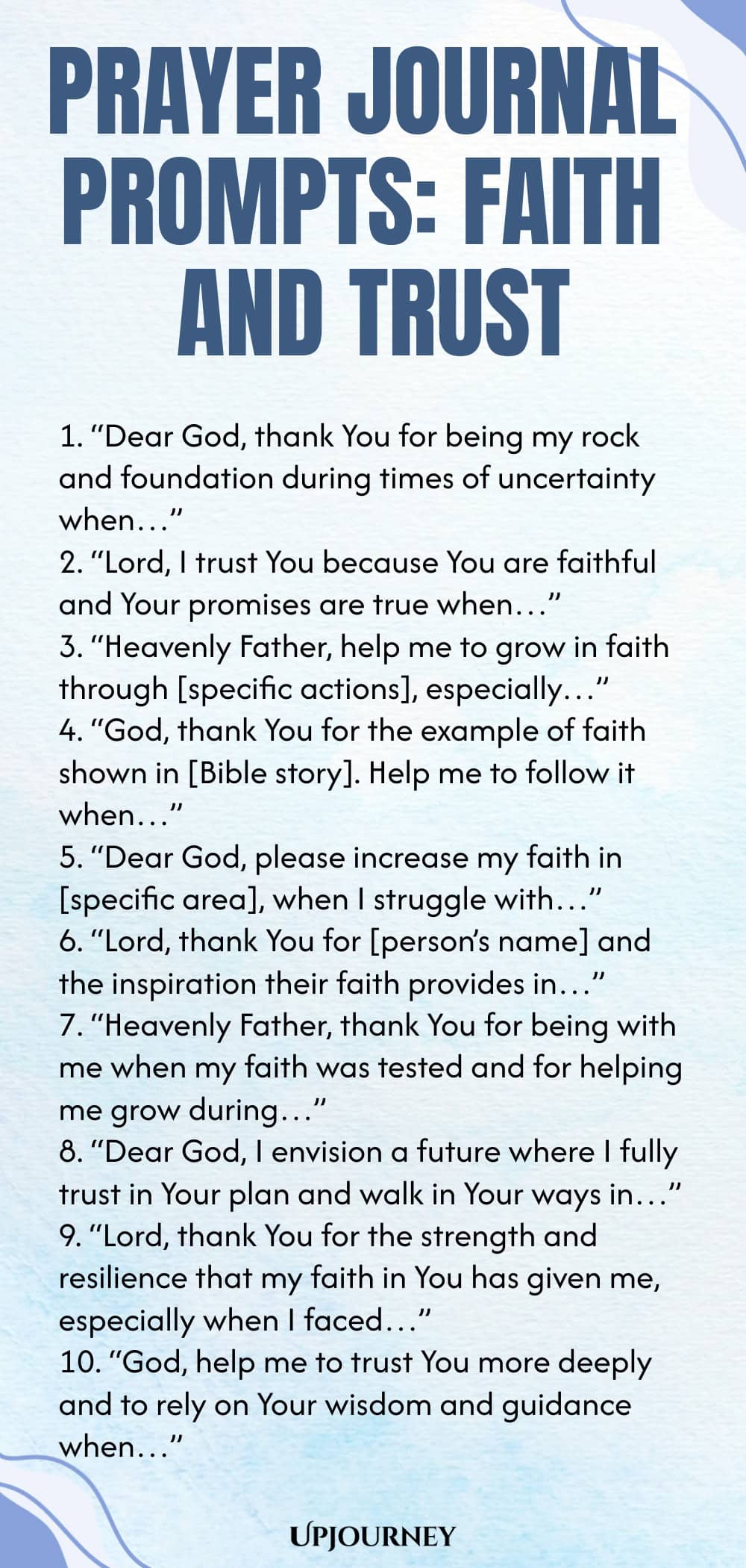 Prayer Journal Prompts: Faith and Trust