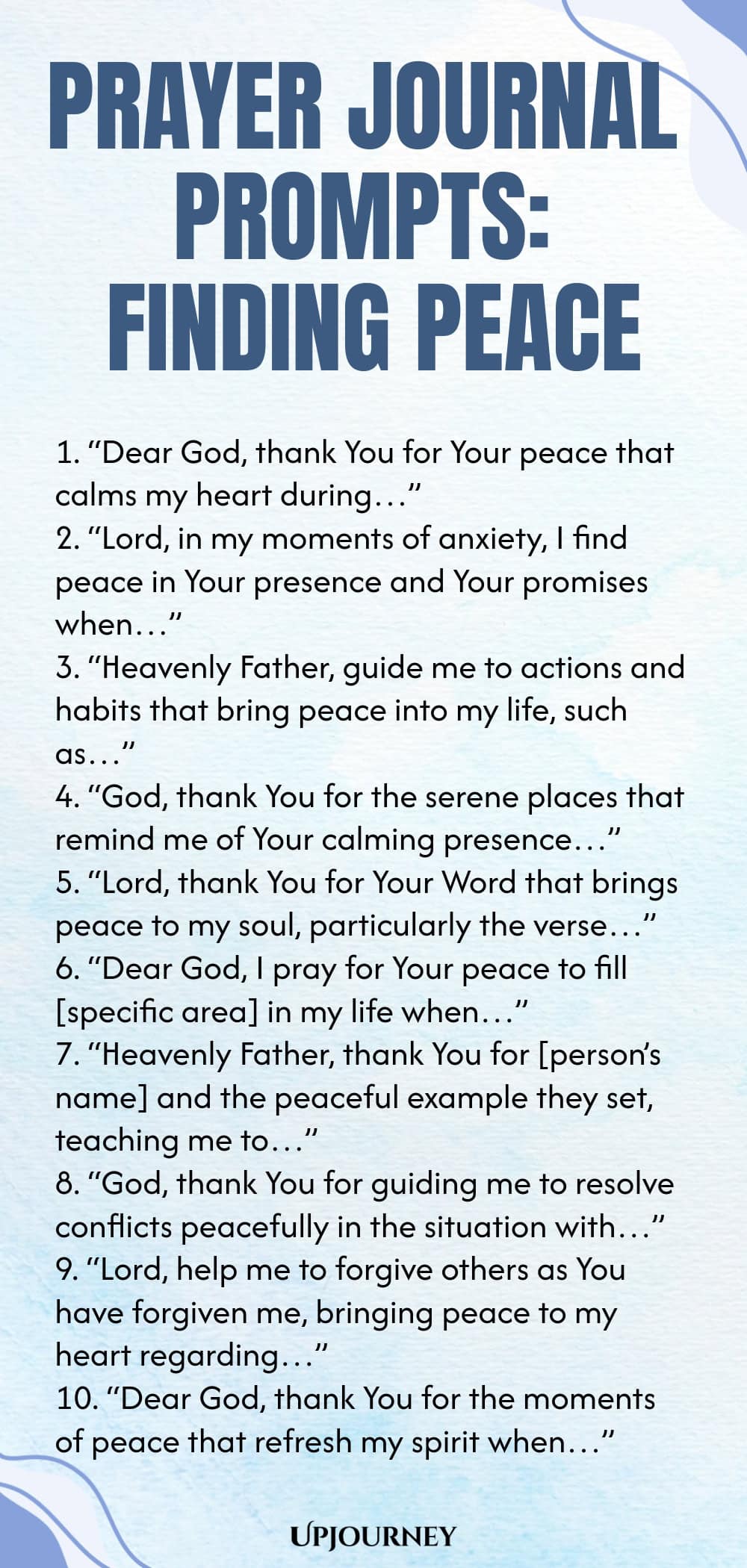 Prayer Journal Prompts: Finding Peace