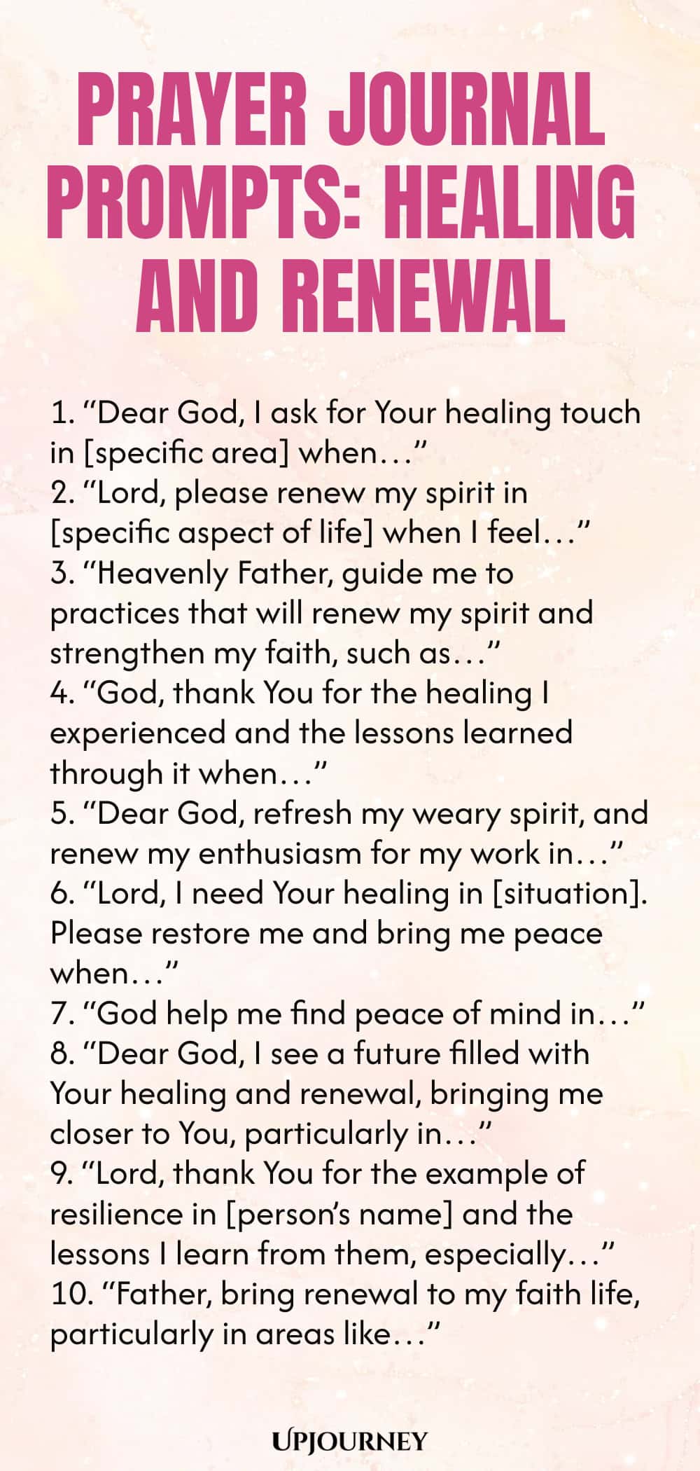 Prayer Journal Prompts: Healing and Renewal