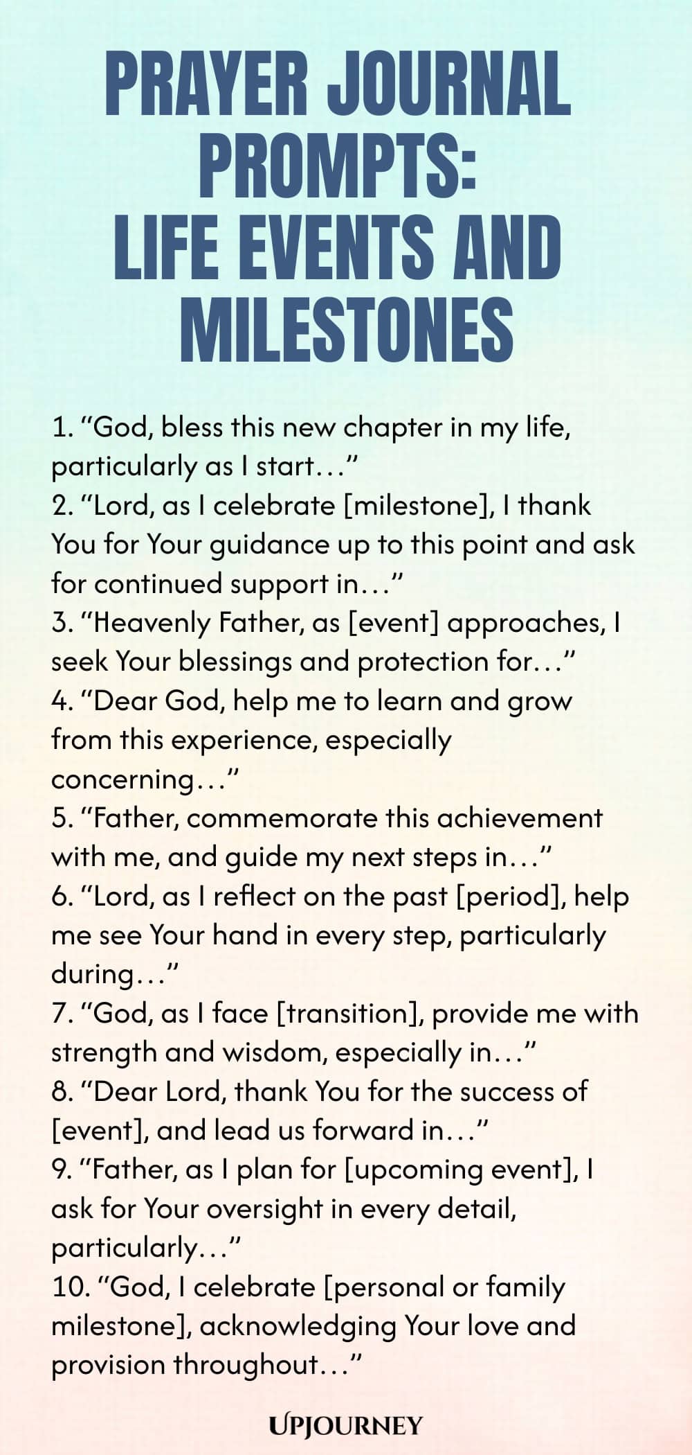 Prayer Journal Prompts: Life Events and Milestones