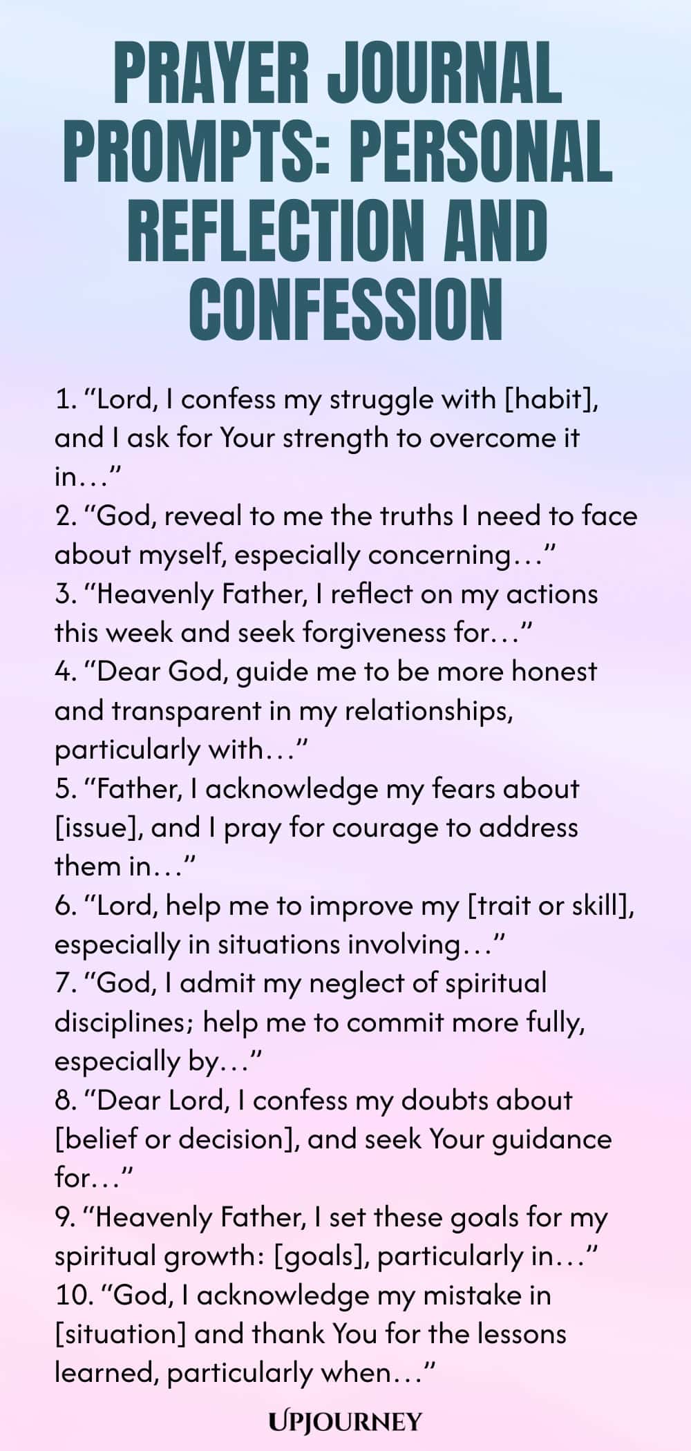 Prayer Journal Prompts: Personal Reflection and Confession