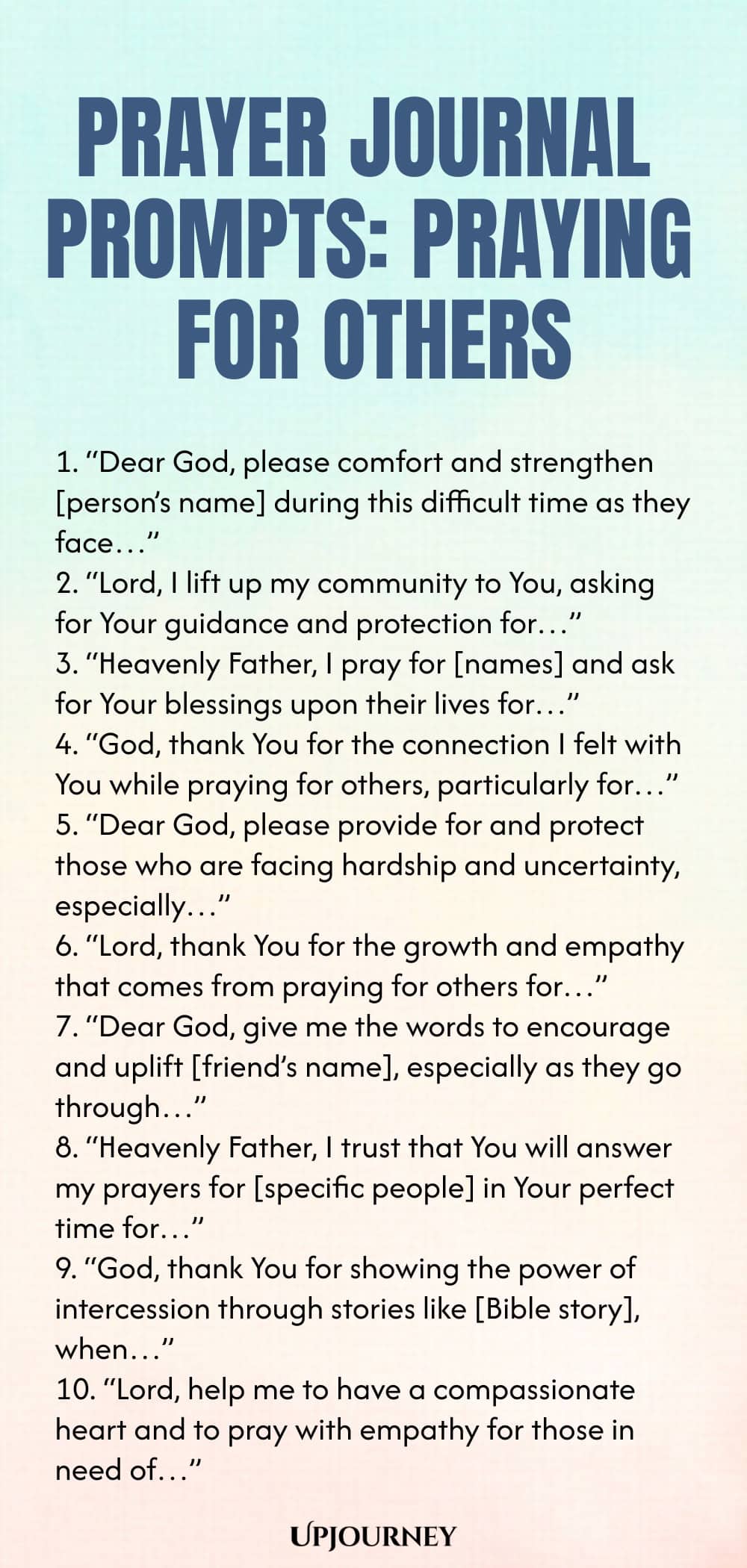 Prayer Journal Prompts: Praying for Others