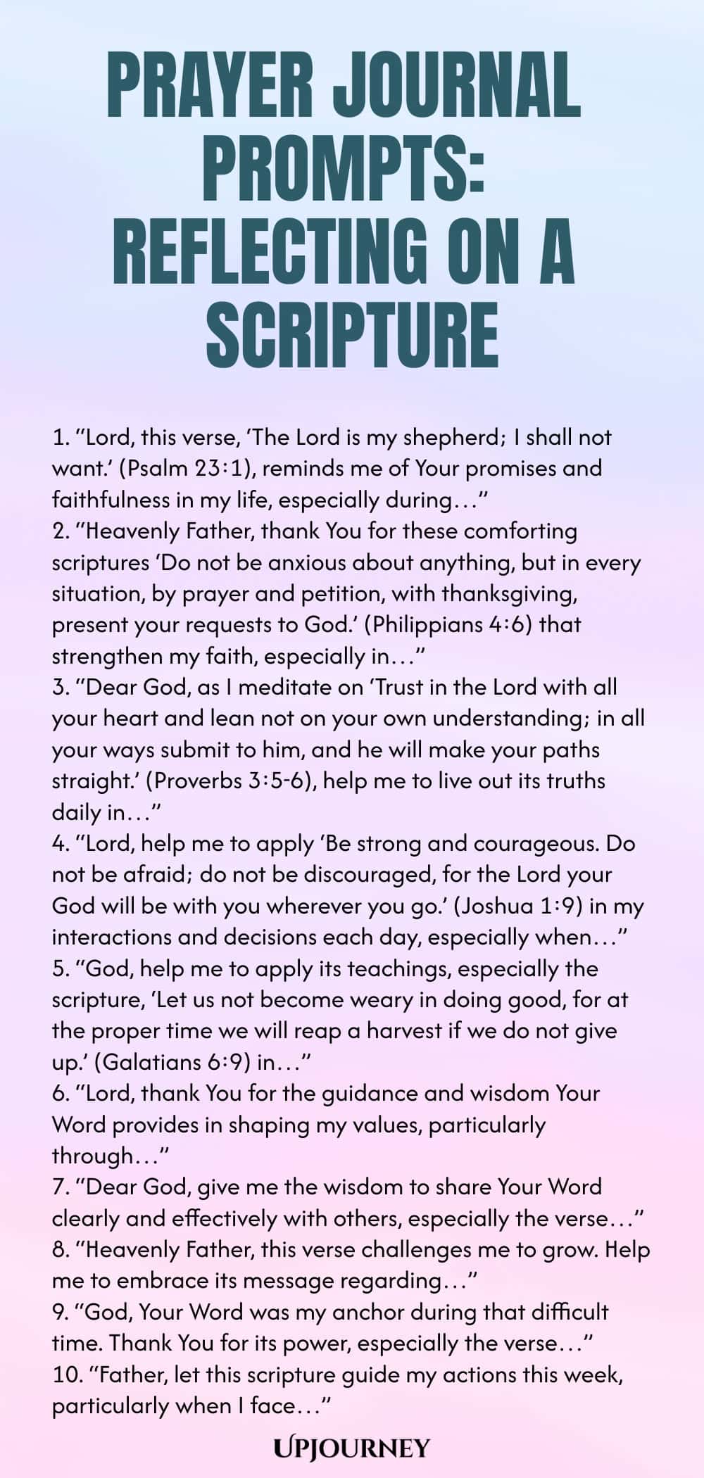 Prayer Journal Prompts: Reflecting on a Scripture