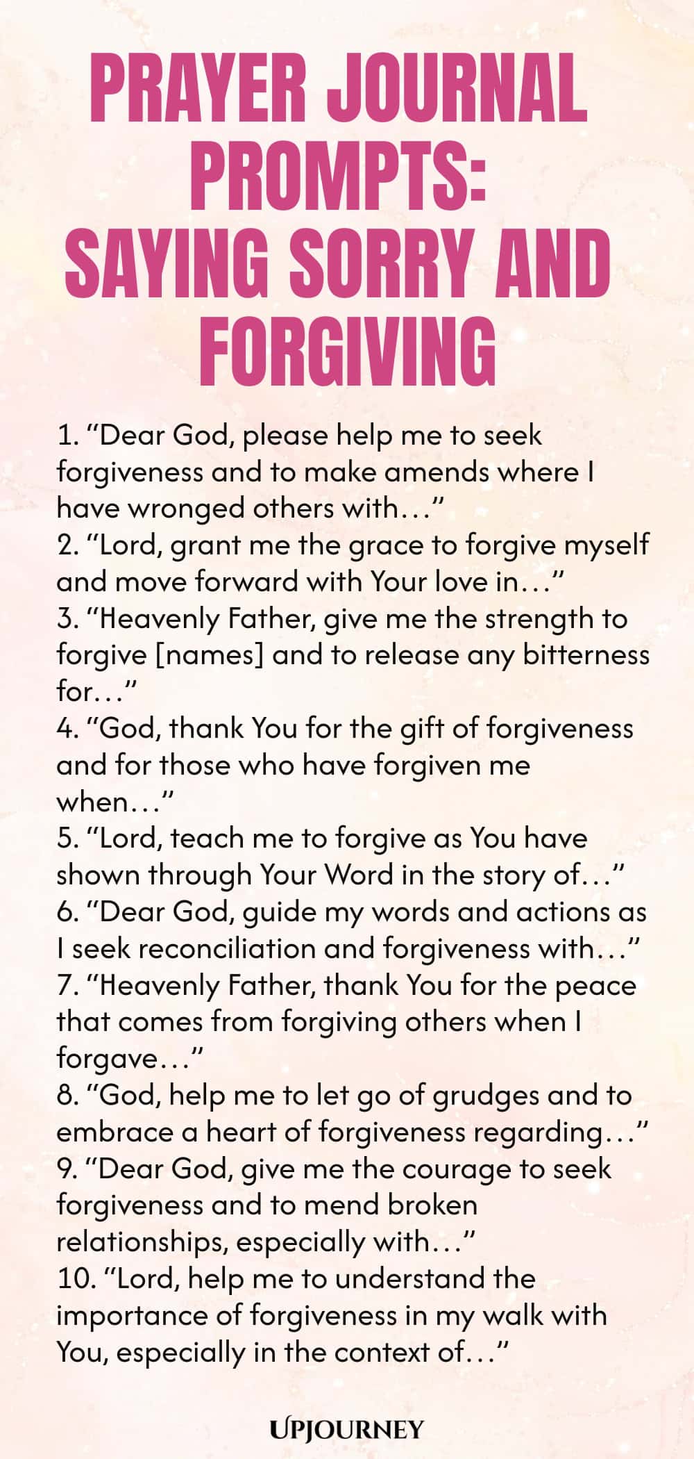 Prayer Journal Prompts: Saying Sorry and Forgiving
