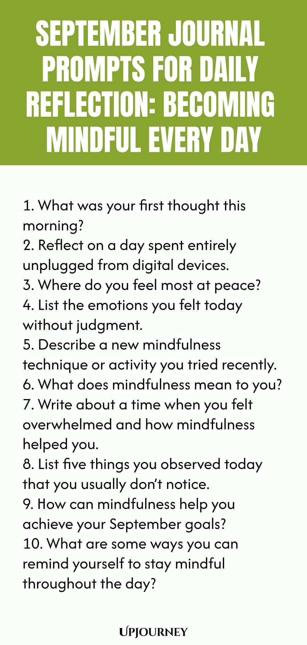September Journal Prompts for Daily Reflection: Becoming Mindful Every Day