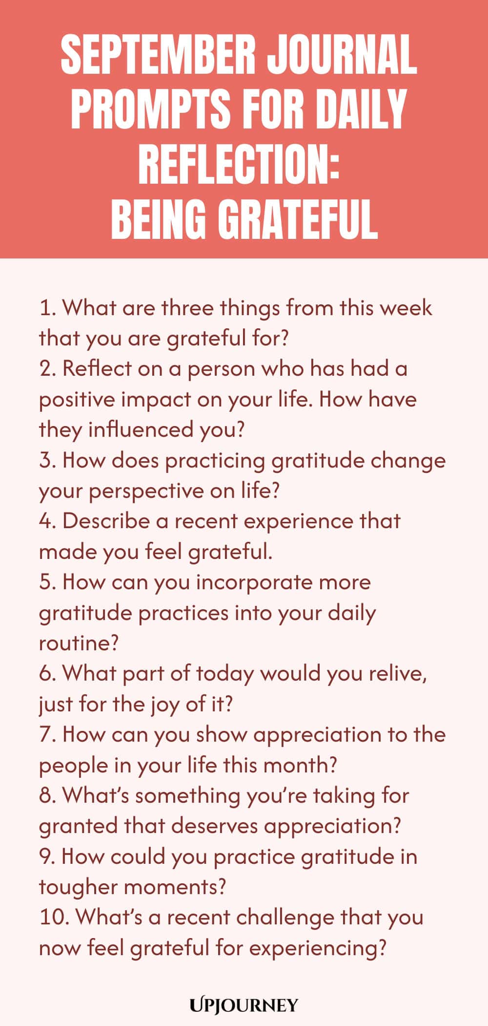 September Journal Prompts for Daily Reflection: Being Grateful
