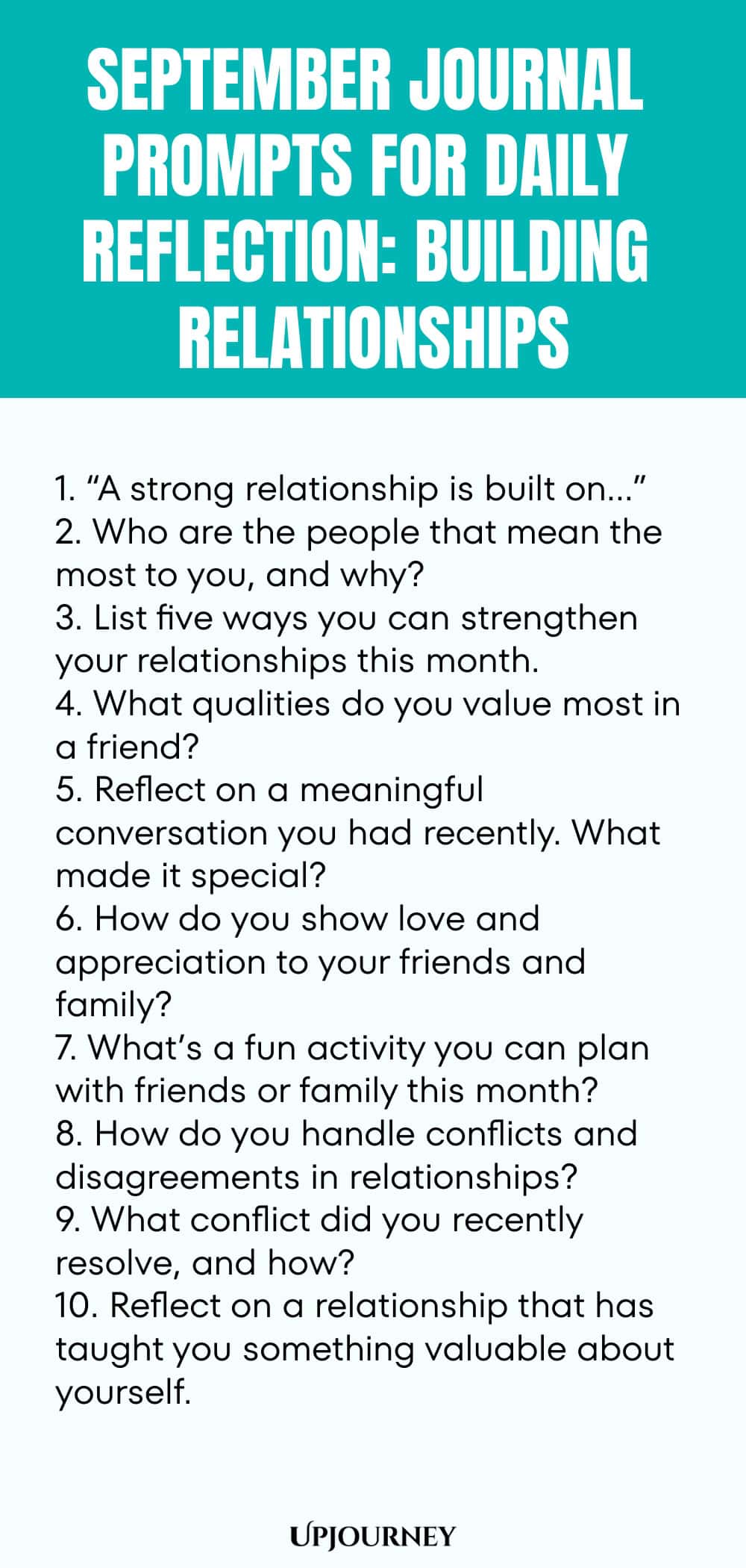 September Journal Prompts for Daily Reflection: Building Relationships